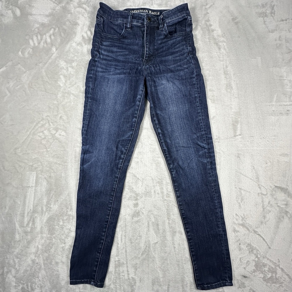 American Eagle‎ Next Level Stretch Jeans Womens Size 4 Regular Blue Denim